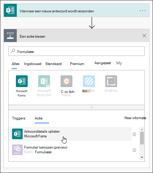 Kies antwoorddetails voor uw formulier ophalen als een actie in Power Automate