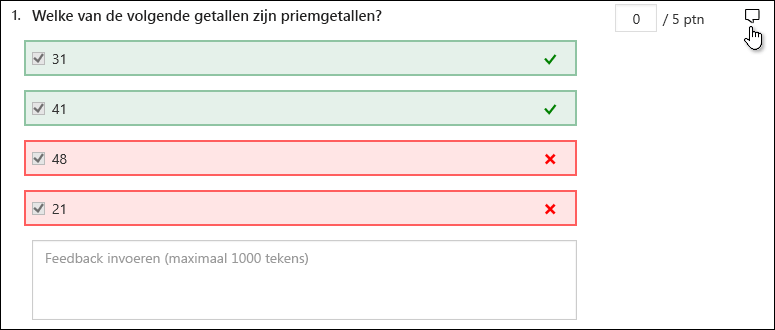 Antwoorden voor toetsen.