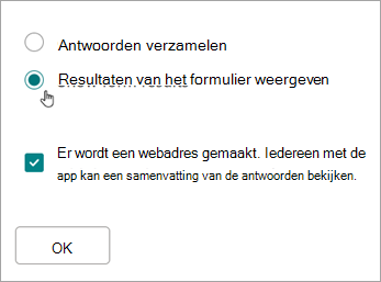 Selecteer Formulierresultaten weergeven