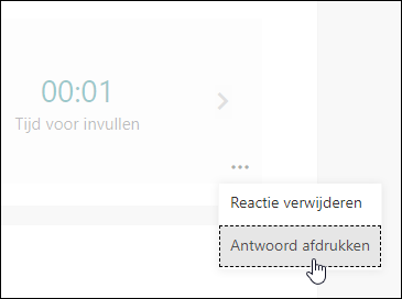 Optie Antwoord afdrukken in Microsoft Forms