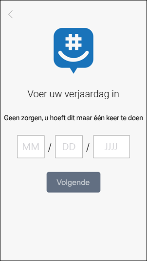 Het scherm Verjaardag invoeren in GroupMe