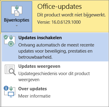 Klik op Bijwerkopties en vervolgens op Updates inschakelen