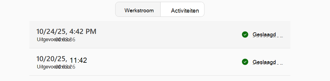 Schermopname van het activiteitsscherm.