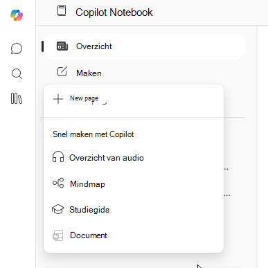 Schermopname van het menu Maken met Mindmap als beschikbare optie.