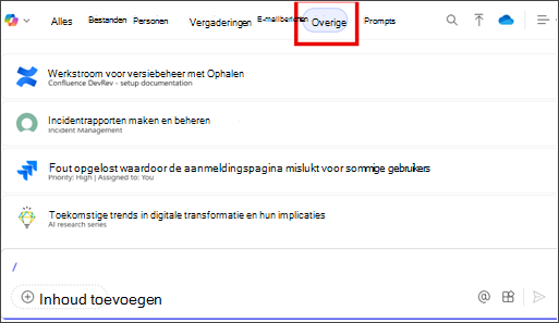 Tabblad Overige gemarkeerd in het ContextIQ-menu .
