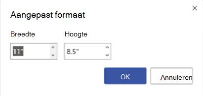 Het paginaformaat wijzigen
