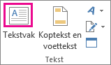 Tekstvakknop in de groep Tekst
