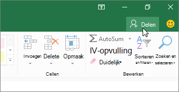 Cursor die op het pictogram Delen klikt