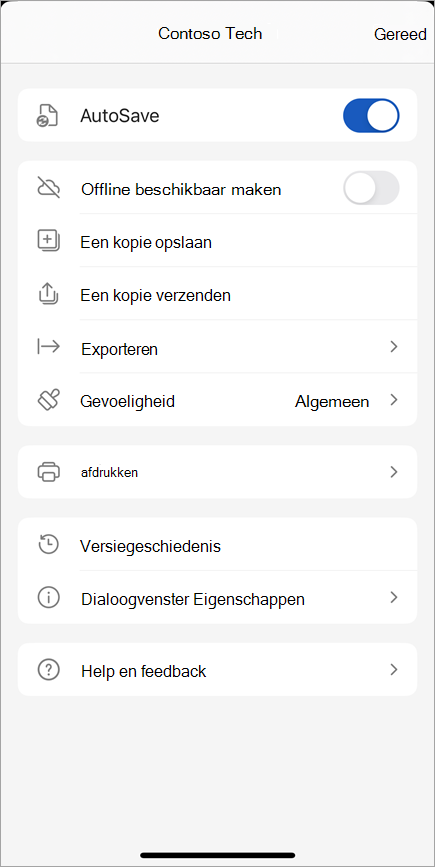 Schermopname van het dialoogvenster Meer opties.