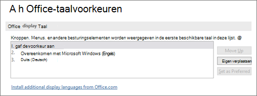 Weergavetaal voor Office