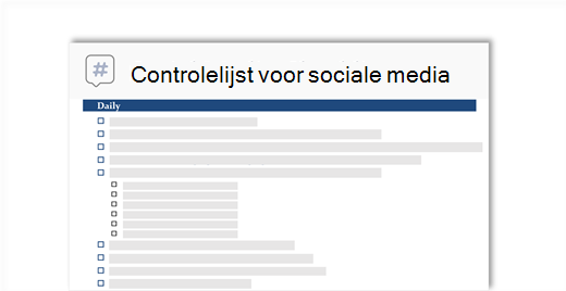 Conceptuele afbeelding van een controlelijst voor sociale media