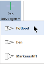 U kunt tekenen in inkt met drie verschillende patronen: een potlood, een pen of een markeerstift