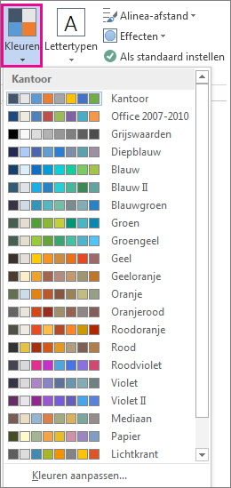 Galerie met themakleuren