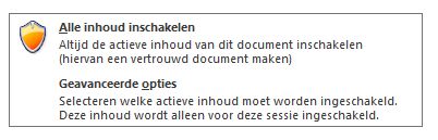 Vervolgkeuzelijst Beveiligingswaarschuwing