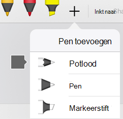 De pennengalerie in Office voor iPad en iPhone bevat een potloodtextuur