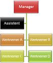 Organigram met de hangende indeling Beide
