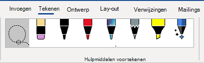 Het tabblad Hulpmiddelen voor tekenen op het lint van Word.