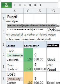 Mobile-viewer voor Excel