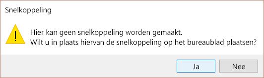 Snelkoppelingswaarschuwing in Windows 10