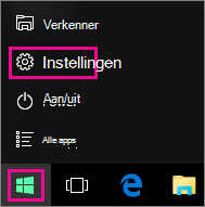 Naar Instellingen vanuit Start in Windows 10