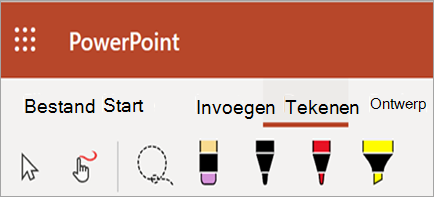 Geeft inkt, pen, markeerstift en kleuren weer