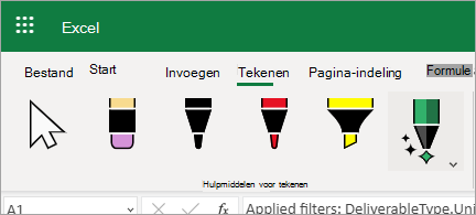 Inkt gebruiken om gegevens te bewerken