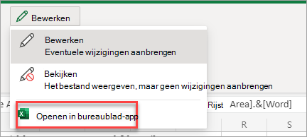 Opent app in bureaublad