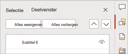 Toont deelvenster met tabbladen in PowerPoint