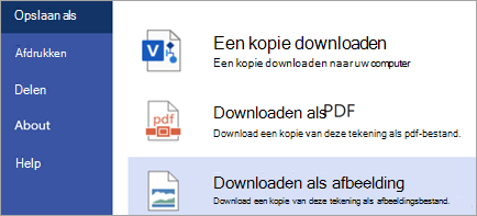 Toont de optie Downloaden als afbeelding