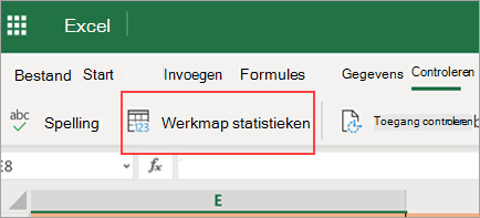 Toont menuoptie Werkmapstatistieken