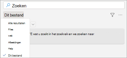 Toont Zoeken in Word