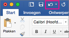 De opdracht Ongedaan maken is geselecteerd op het lint.