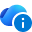 Blauwe cirkel met een i