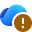 OneDrive-wolkpictogram met bruine waarschuwingscirkel