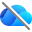 OneDrive-cloudpictogram met een lijn er doorheen.