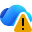 OneDrive-cloudpictogram met gele waarschuwingsdriehoek