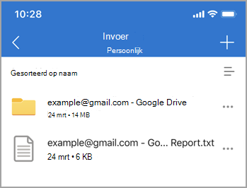 Map Importeert de geïmporteerde account en het bijbehorende rapport