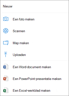 Uploaden naar OneDrive