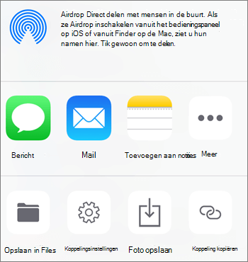 Schermafbeelding van de knop Foto opslaan in de OneDrive-app op iOS