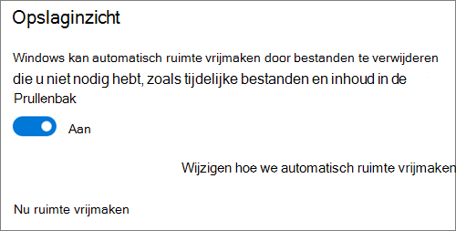 Windows 10 Opslag in-/uitschakelen om Slim opslaan te activeren