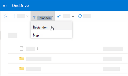 Schermafbeelding met Uploaden geselecteerd