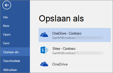 Een Word-document opslaan in OneDrive voor Bedrijven