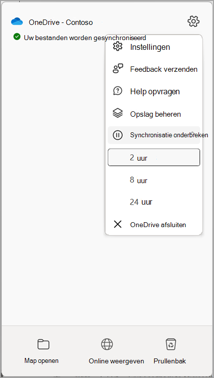 OneDrive-instellingen Synchronisatie onderbreken