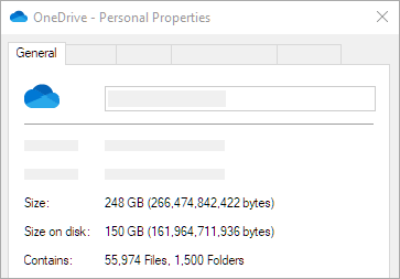 OneDrive Formaat op schijf eigenschappen