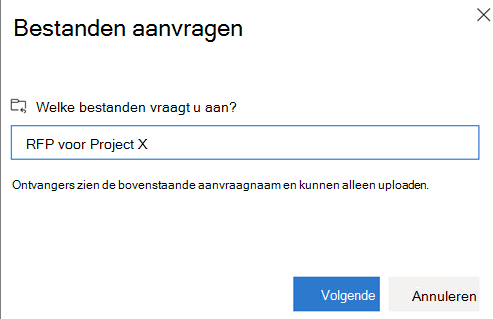 Gebruikersinterface voor selectie van bestanden