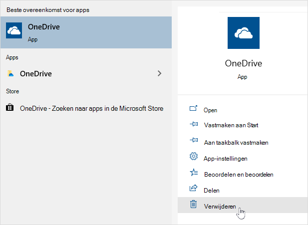 OneDrive Store-app verwijderen