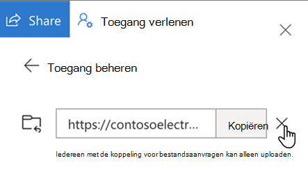 Gebruikersinterface voor het stoppen van toegang tot bestandsaanvragen
