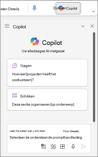 Schermopname die laat zien hoe uw notities zijn ingedeeld.