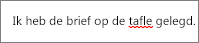 Spelfout gemarkeerd met een rode golvende lijn