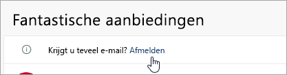 Een schermafbeelding van de knop Afmelden